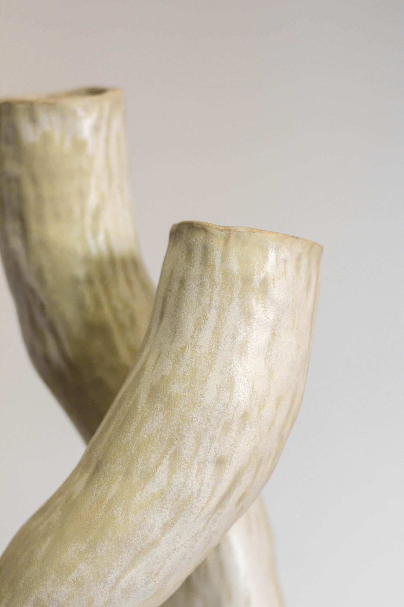  vase en céramique sculptée ALBA N.4 - version perle  en vente 1
