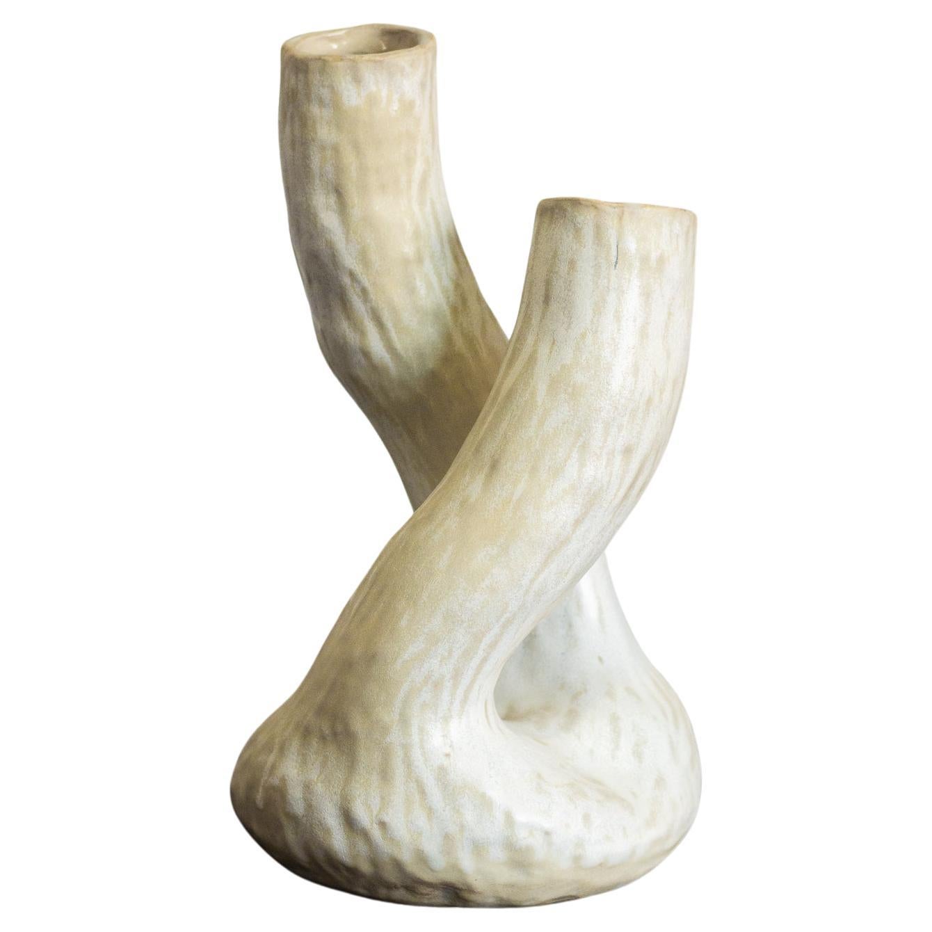  vase en céramique sculptée ALBA N.4 - version perle  en vente
