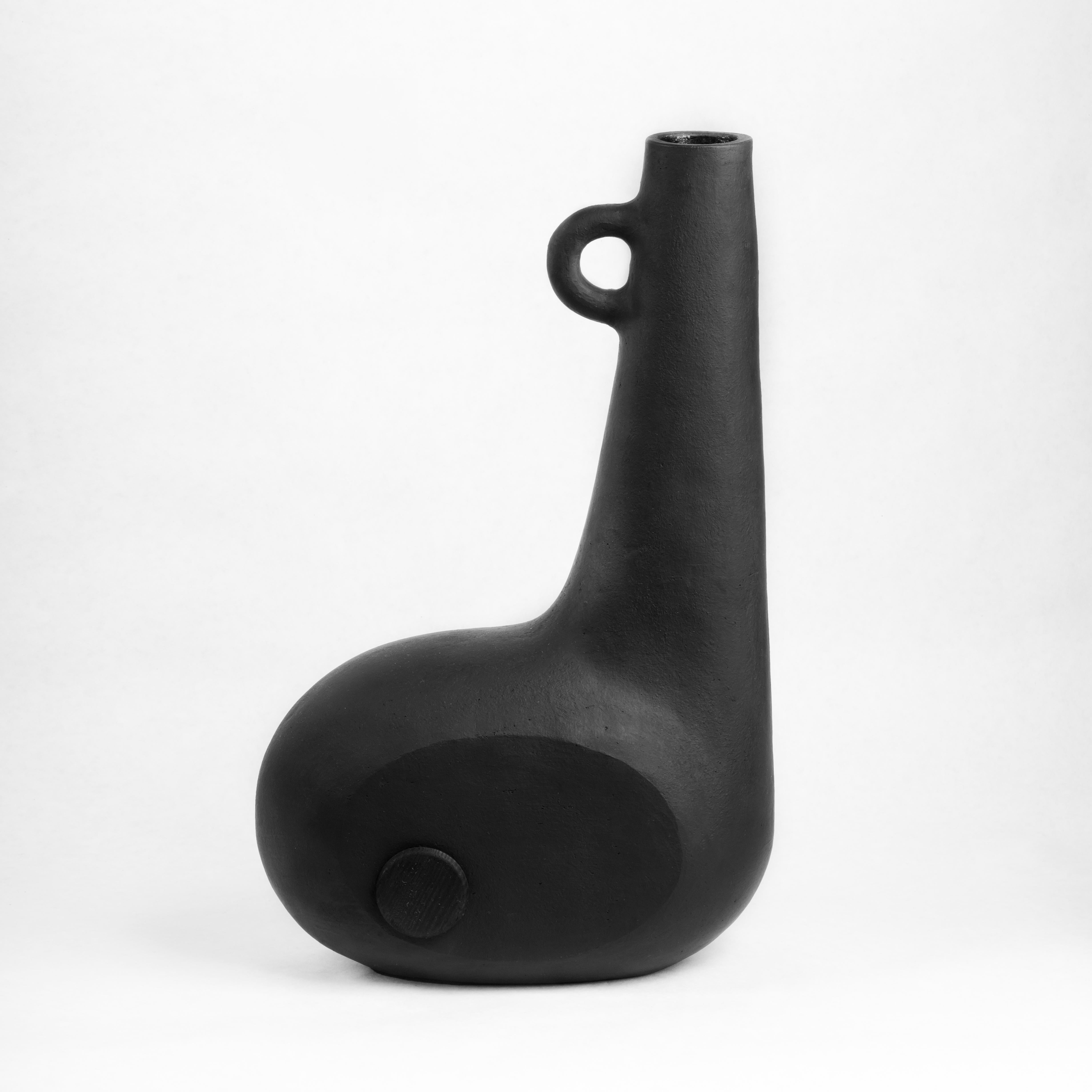 Contemporary Sculpted Ceramic Vase by FAINA For Sale