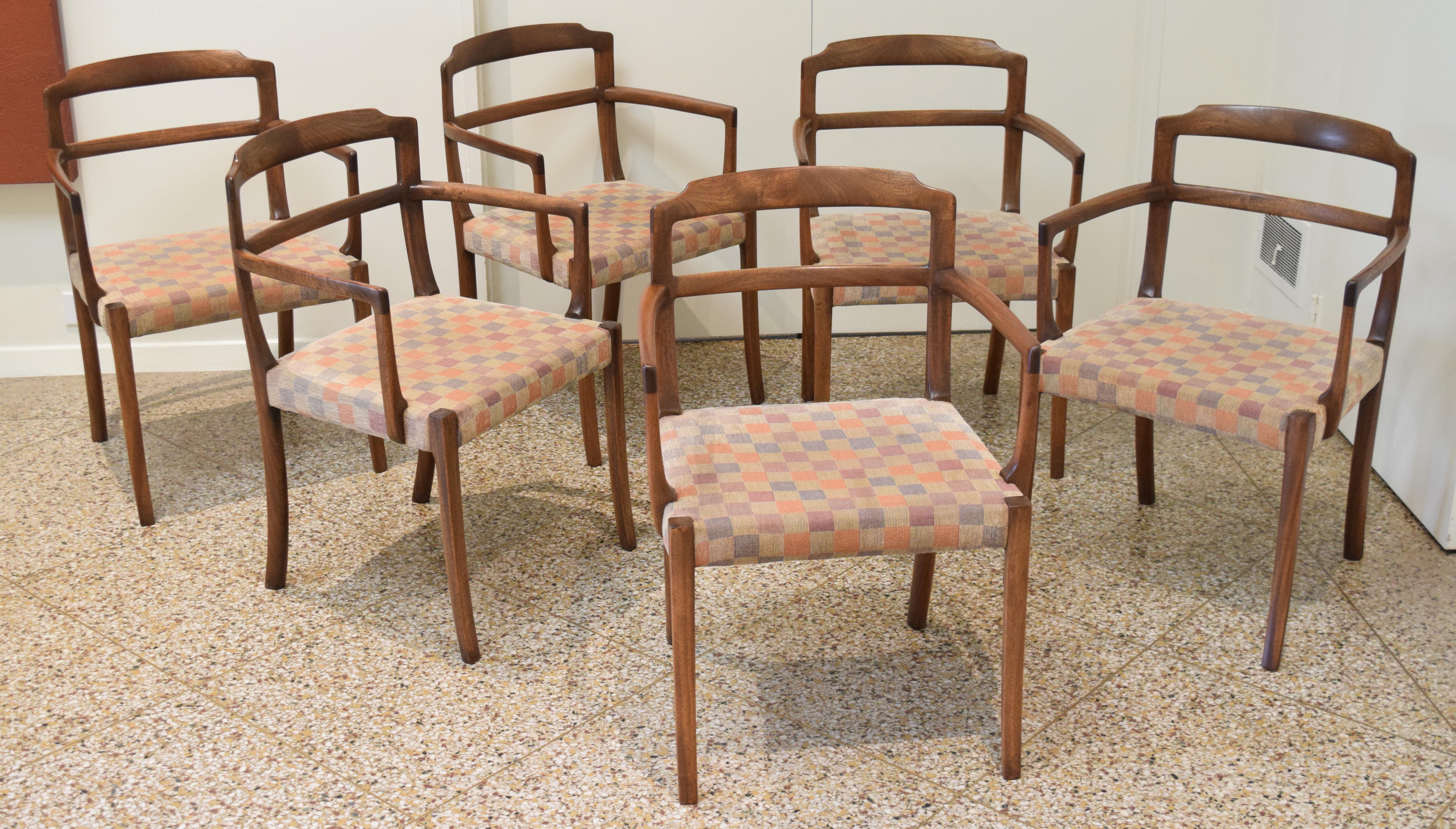 Store closing-- last day is 7/31. Offers welcome! Splendid all-armchair set by celebrated designer Ole Wanscher for master cabinetmaker A. J. Iversen. Created with an artist's eye for form and balance and executed with the finest craftsmanship,