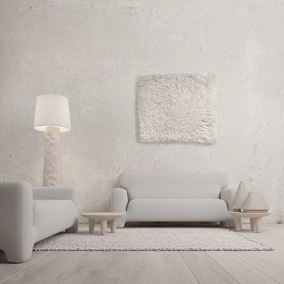 Organic Modern Sculpted Clay Floor Lamp by FAINA For Sale