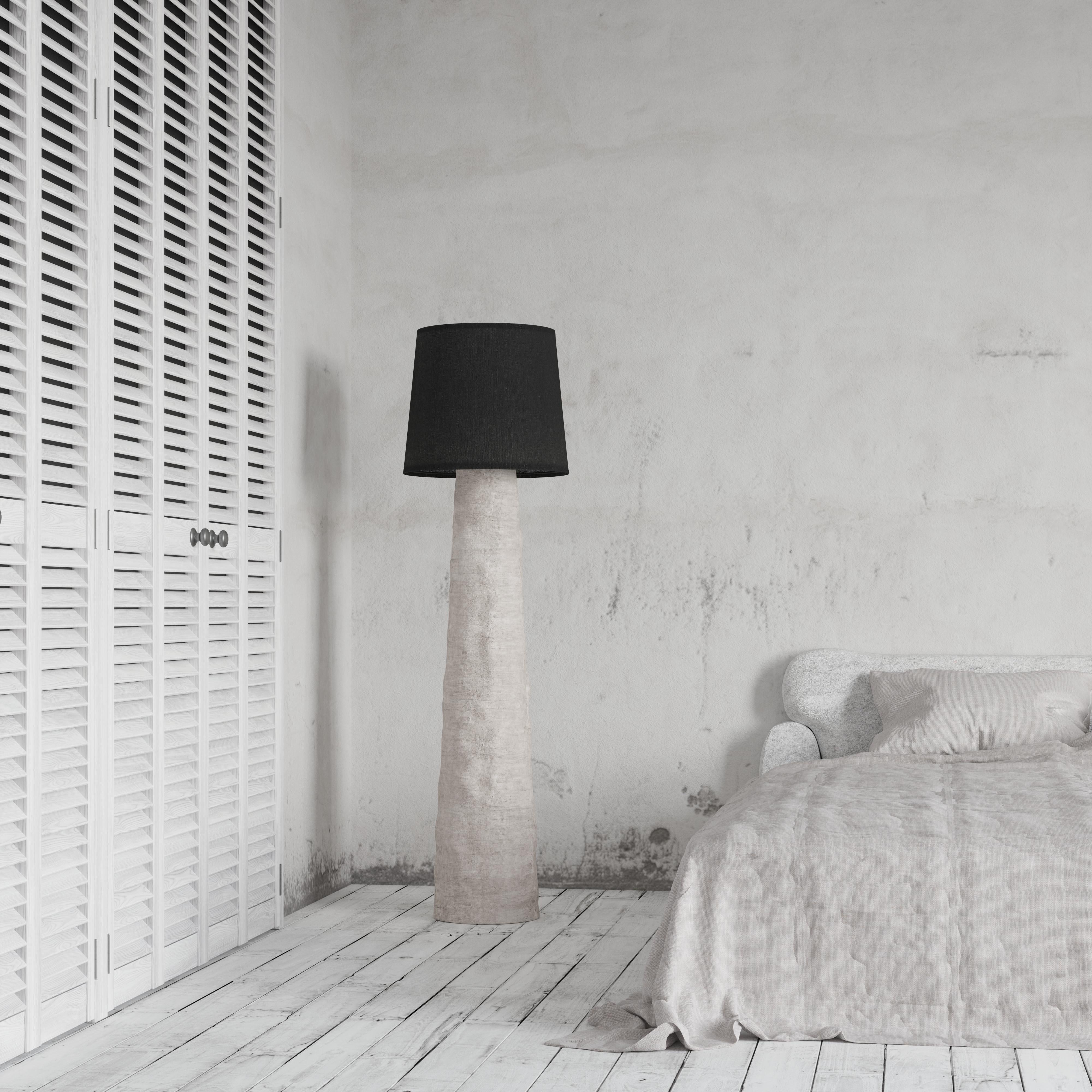 Sculpted Clay Floor Lamp by FAINA
Design: Victoriya Yakusha
Material: clay, wood (ash)
Dimensions: 170 x 50 x 50 cm
Weight: 63 kilos.

*All our lamps can be wired according to each country. If sold to the USA it will be wired for the USA for