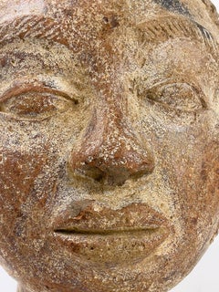 Sculpted Clay Head of African Woman