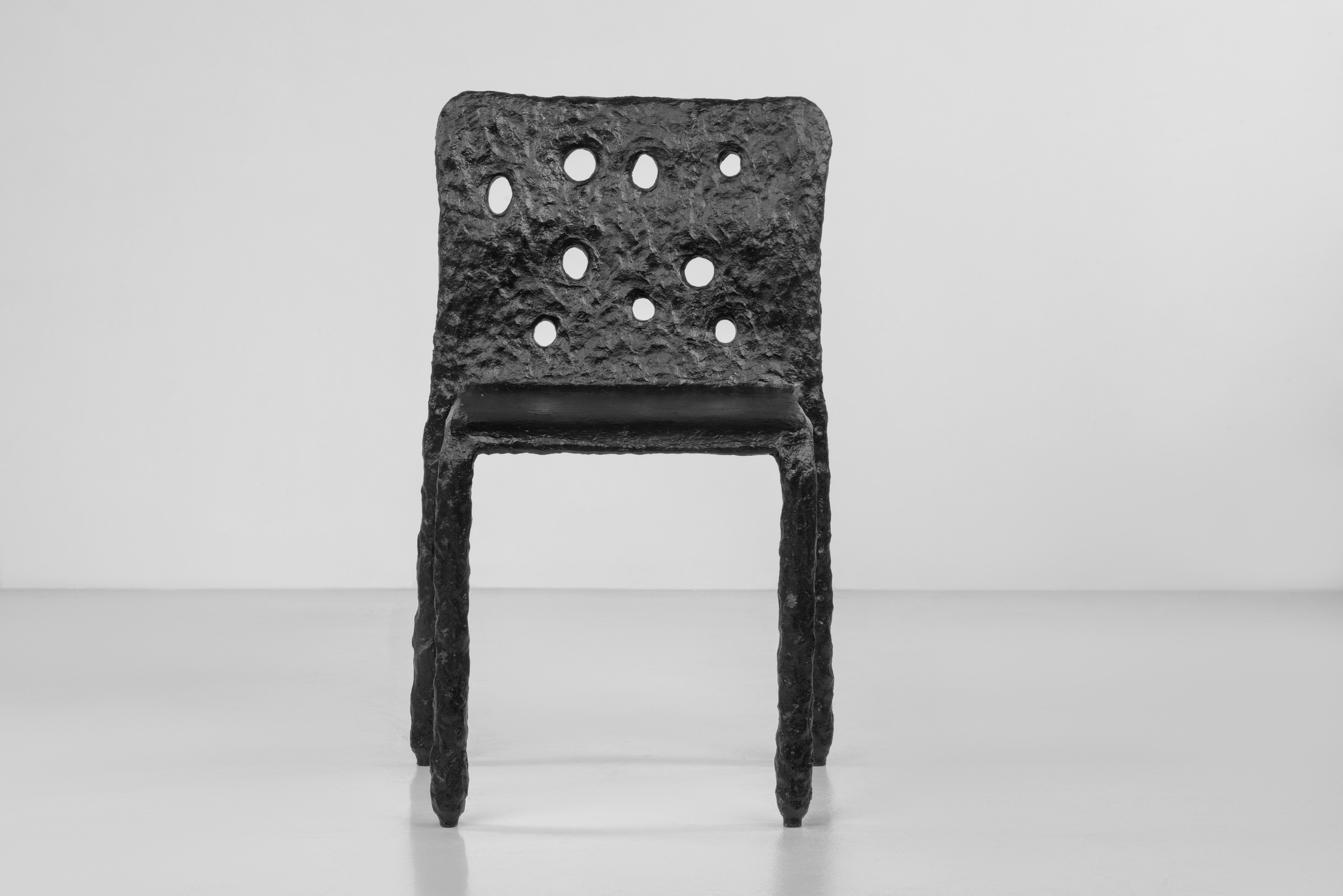 Modern Sculpted Contemporary Black Chair, Ztista Chair by Faina For Sale