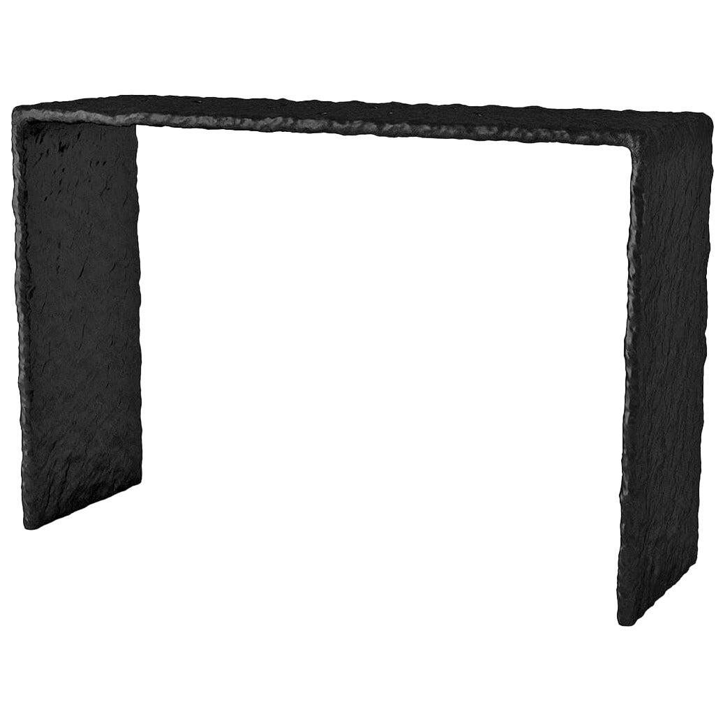 Sculpted Console Table in Oak by Jacques Jarrige "Nazca" For Sale at