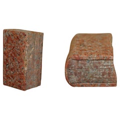SCULPTED DEEP RED ANTIQUE LIBRARY BOOK CARVED FROM ROCK PART OF A LARGE SUiTE