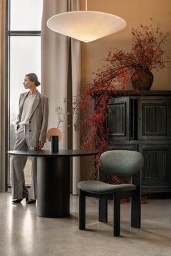 Sedia da pranzo scolpita in lana Kvadrat verde bosco - Archipen by NOOM
