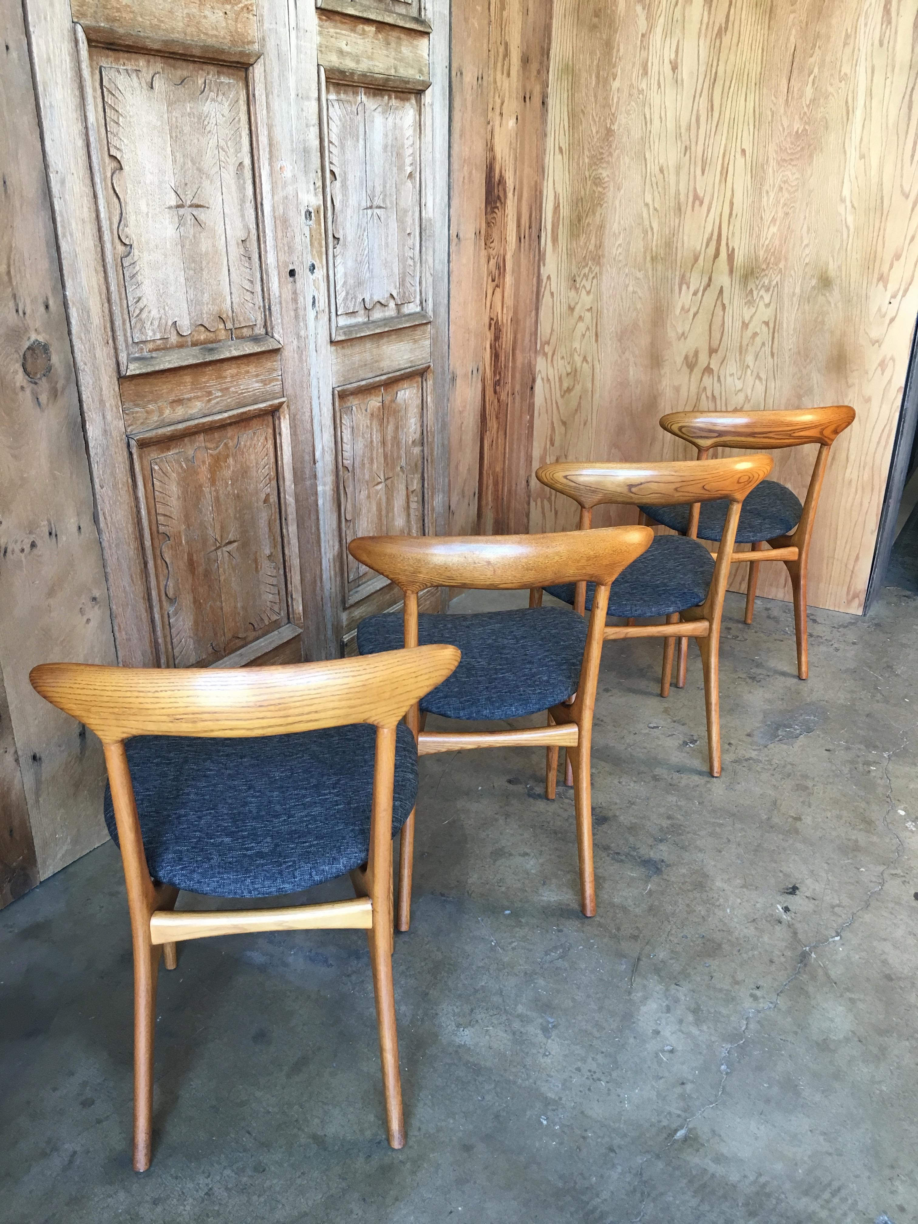 Upholstery Sculpted Dining Chairs by Kurt Ostervig