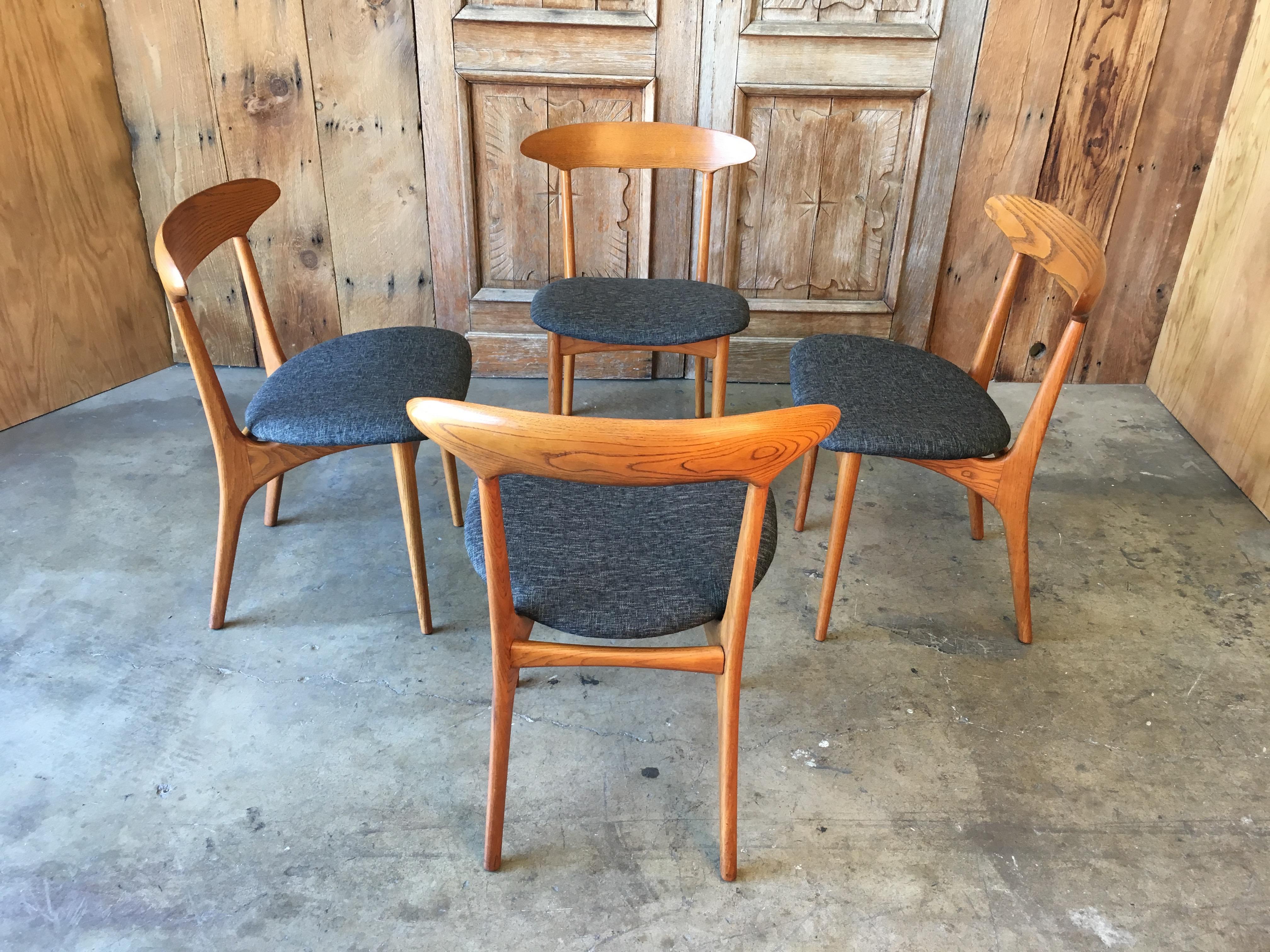 Danish Sculpted Dining Chairs by Kurt Ostervig