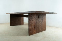 Sculpted Dining Table 'Hammered' in Solid Oakwood 'Custom Size L'