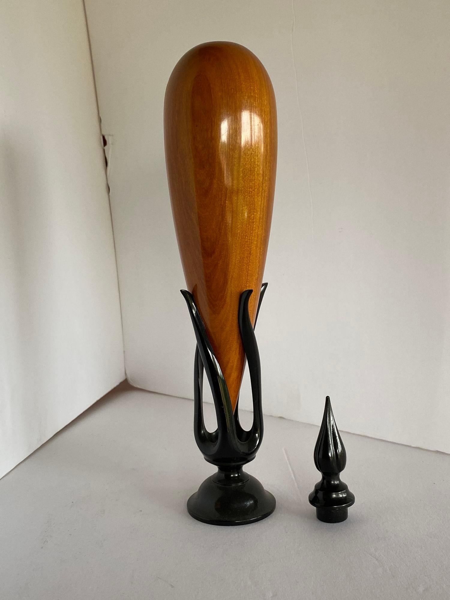 Sculpted Ebony and Chakte Kok Wood 