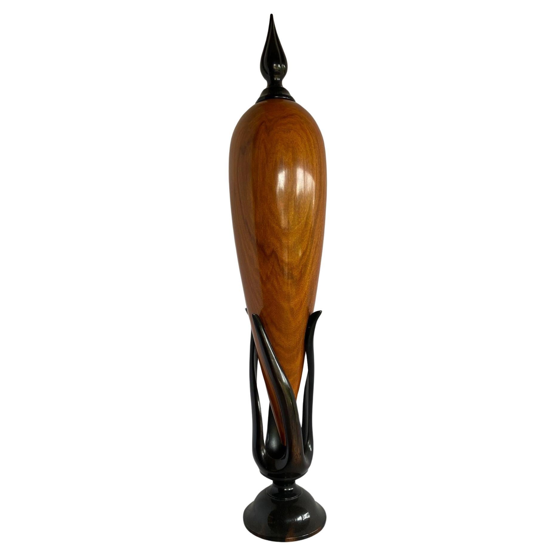 Sculpted Ebony and Chakte Kok Wood "Hollow Vessel" #14 by Don Comer Lacma For Sale