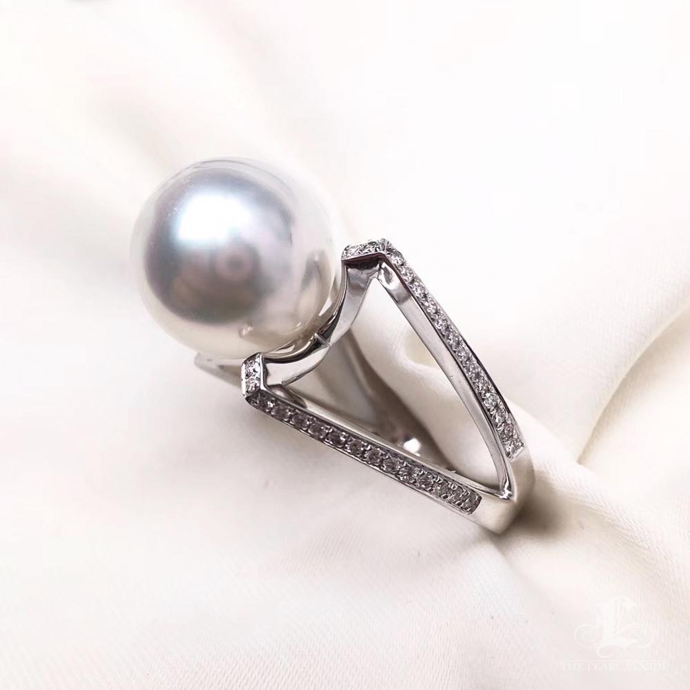 【Sculptée Géométrie】Architecturale Perle des mers du Sud et diamant Ensemble 3 pièces en vente 10