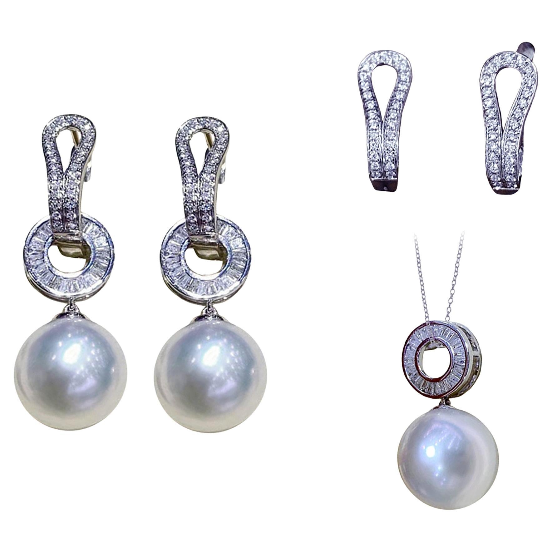 【Sculpted Geometry】Aurora 3-in-1 South Sea Pearl Convertible Hoop Earrings