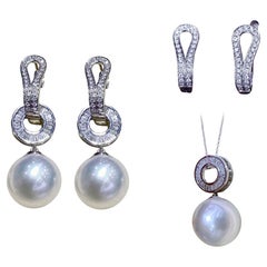 【Sculpted Geometry】Aurora Boucles d'oreilles convertibles 3-en-1 en perles des mers du Sud