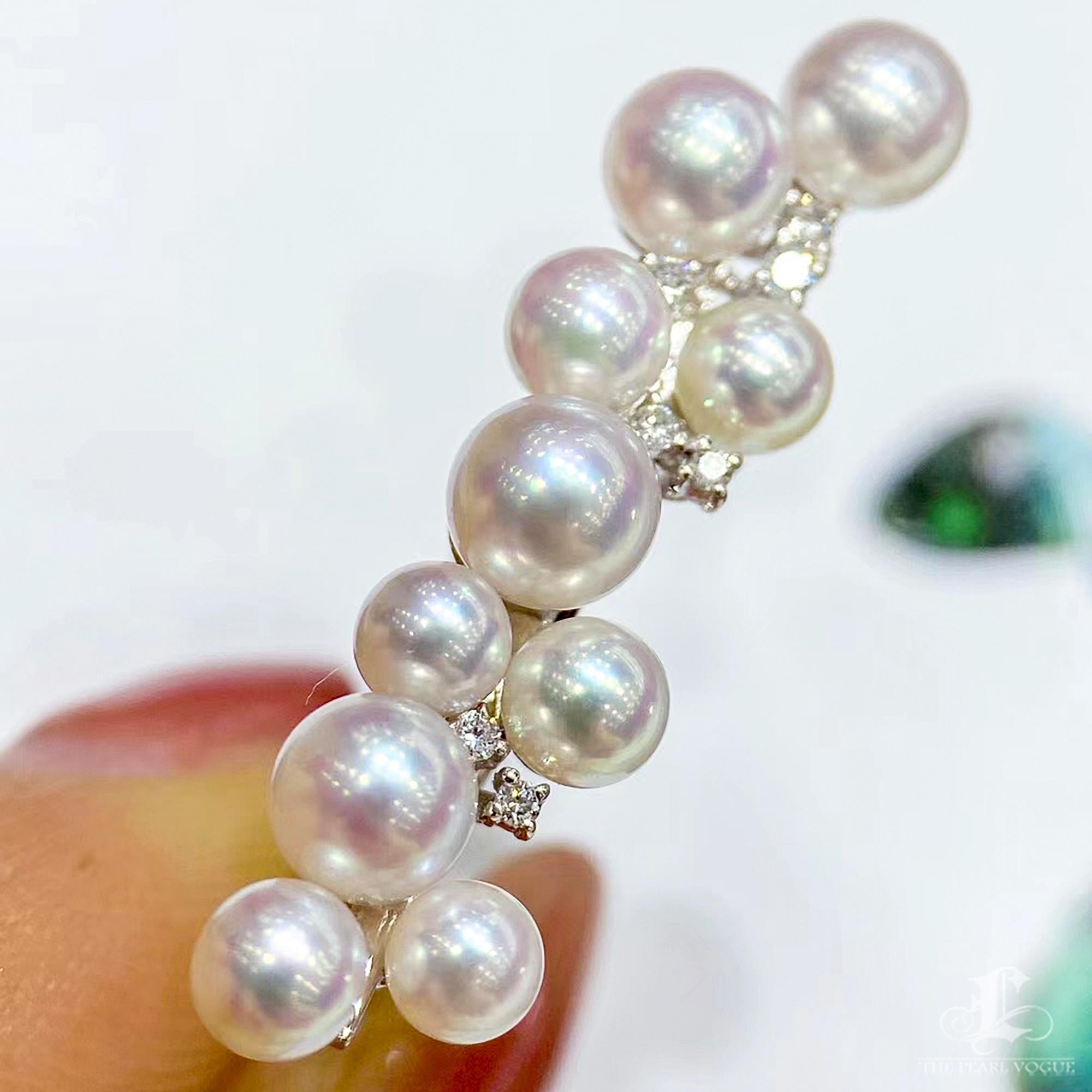 【Geometria scolpita】Aurora Balance Akoya Pearl & Diamond Ring In condizioni Nuovo in vendita a New York, NY