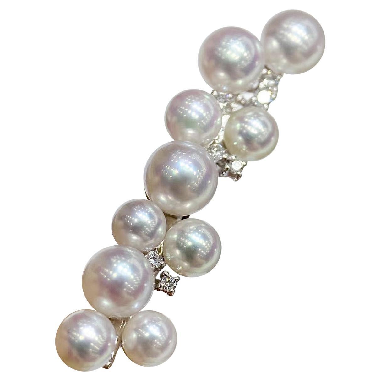 【Geometria scolpita】Aurora Balance Akoya Pearl & Diamond Ring