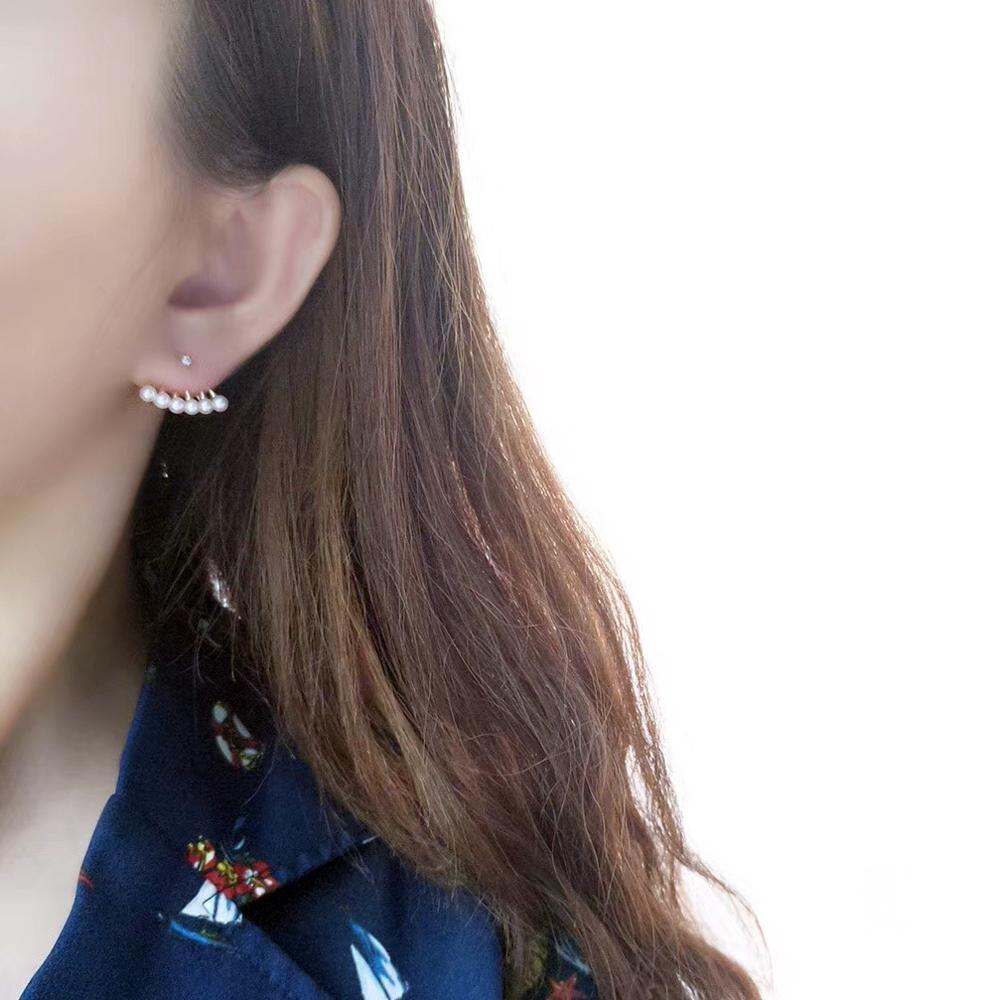 Uncut 【Sculpted Geometry】Baby Akoya Pearl and 18K Gold Spike Earrings and Pendant Set For Sale