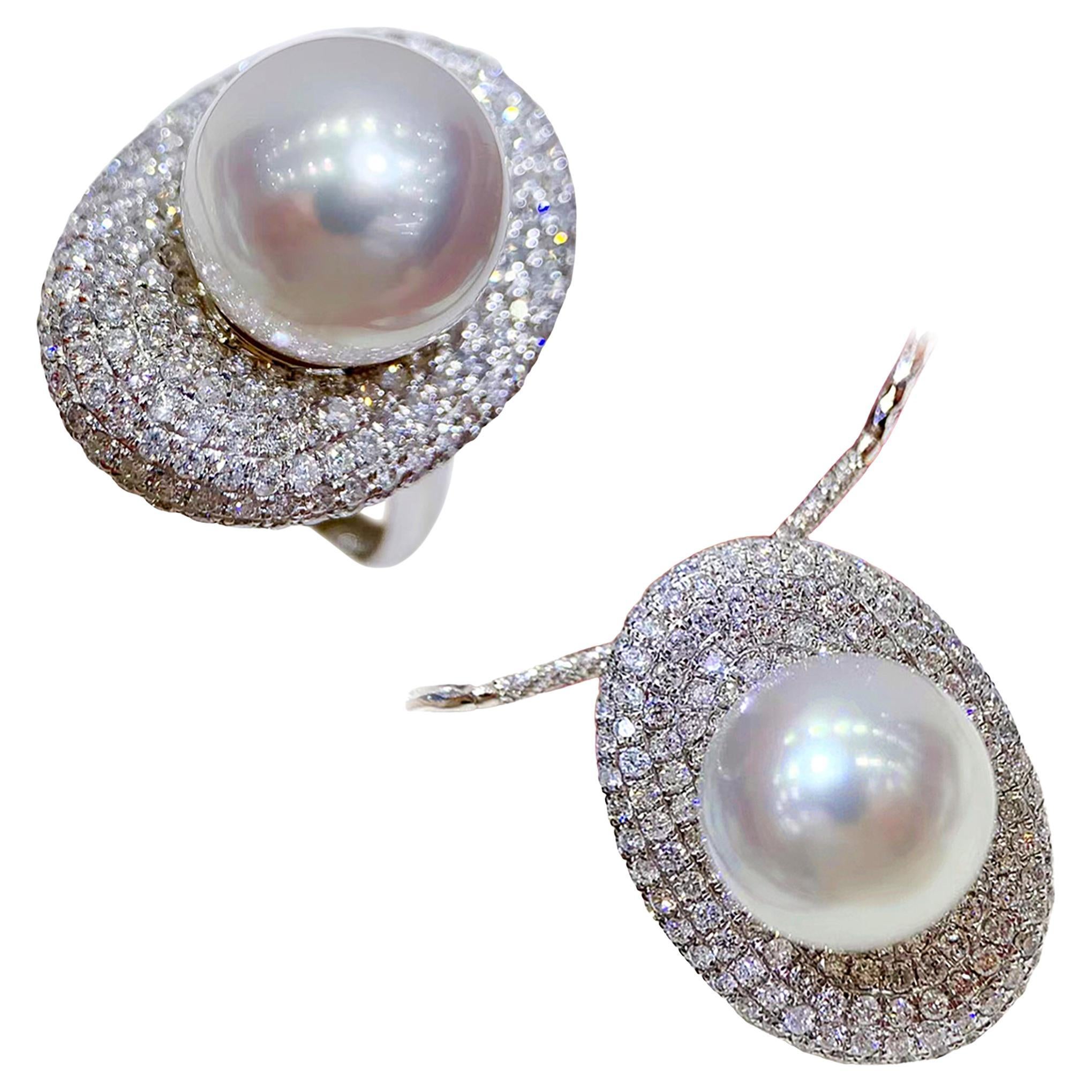 【Sculpted Geometry】Convertible Stellar South Sea Pearl & Diamond Ring Pendant