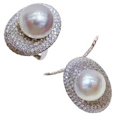 【Sculpted Geometry】Convertible Stellar South Sea Pearl & Diamond Ring Pendentif