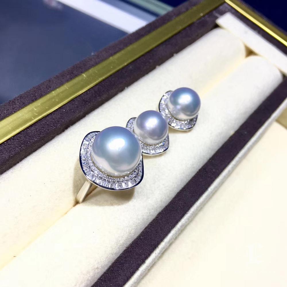 【Geometria scolpita】 Anello con diamante a raggiera e perla dei mari del sud in vendita 3