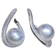 【Lustre Arc】Flowing Pavé Diamant Perle des mers du sud Elegance Elegance formelle