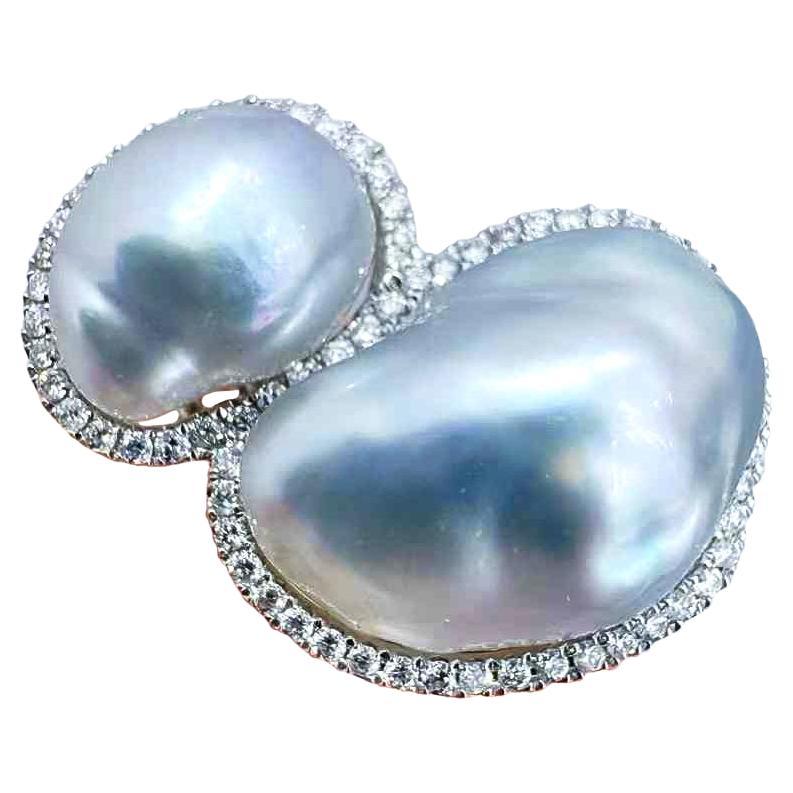 【Sculpted Geometry】Only One Fluid Echo South Sea Keshi Pearl Ring