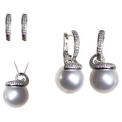 【Geometria scolpita】 Orecchini convertibili con diamanti e perle dei mari del sud