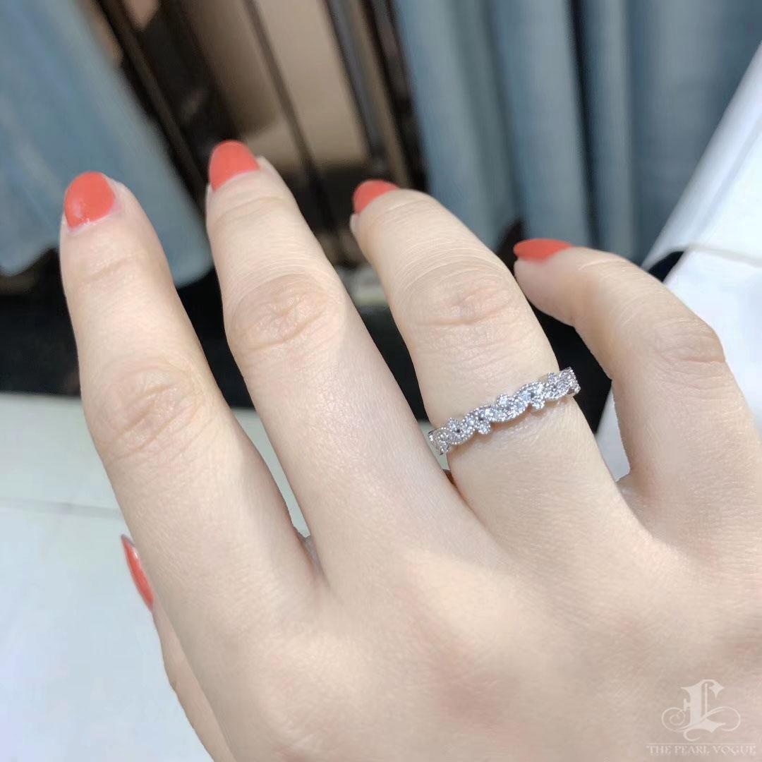 Geometria scolpita】 Set di anelli con perle Akoya e diamanti trasformabili in vendita 7