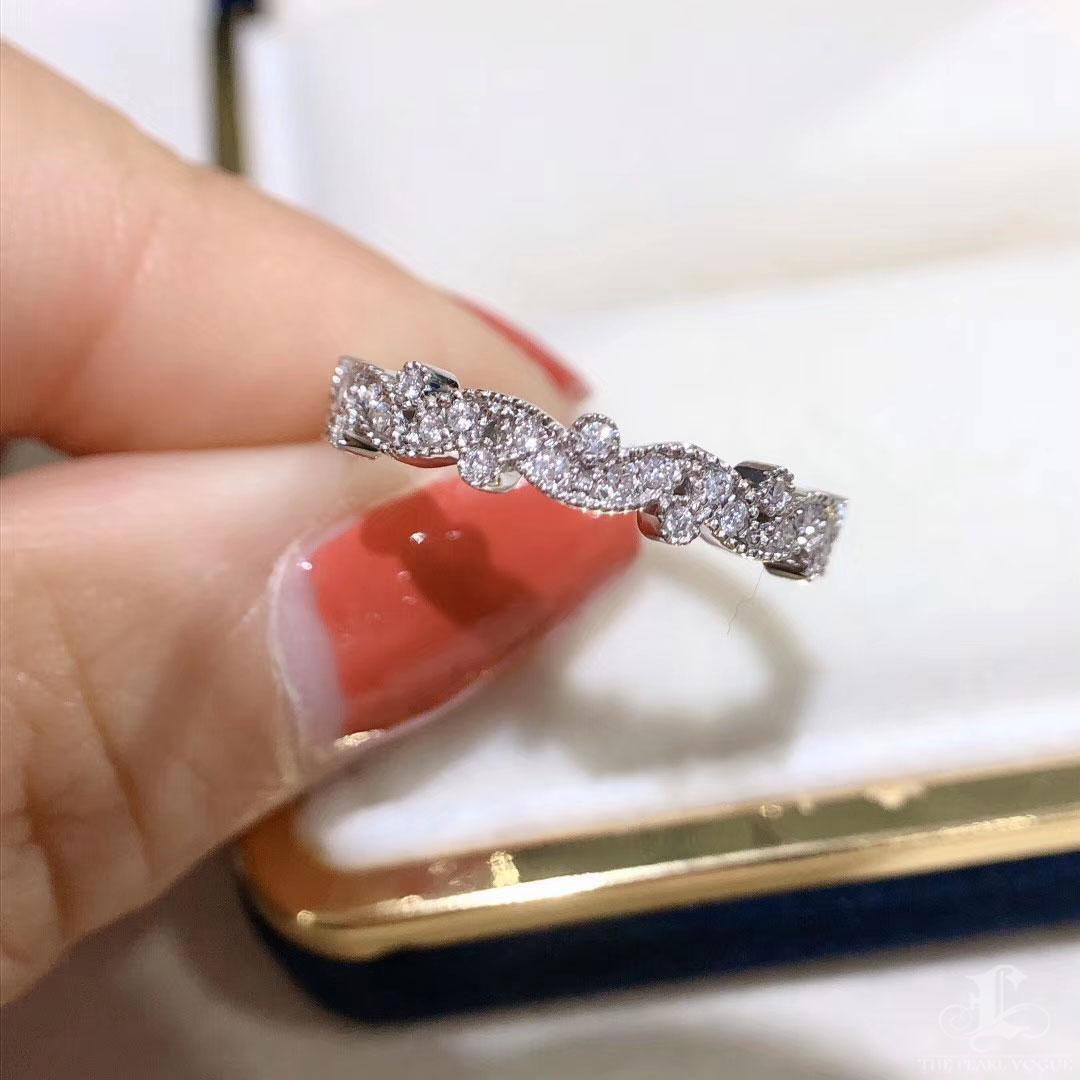 Geometria scolpita】 Set di anelli con perle Akoya e diamanti trasformabili in vendita 3