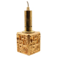 Pendentif en verre sculpté, artiste anonyme, France, vers 1960