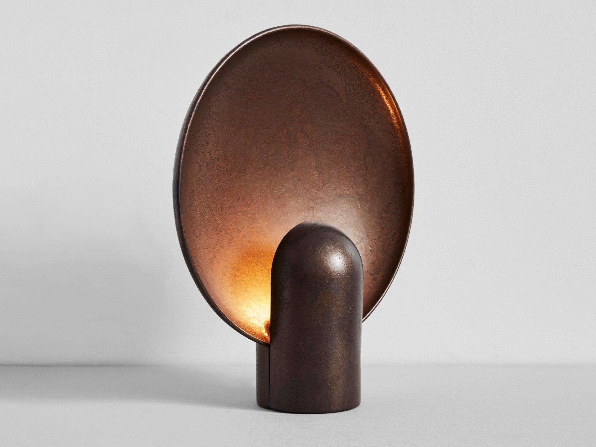 Australian Sculpted Gunmetal Bronze Lamp by Henry Wilson