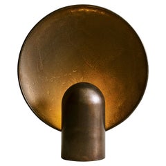 Sculpted Gunmetal Bronze Lamp by Henry Wilson