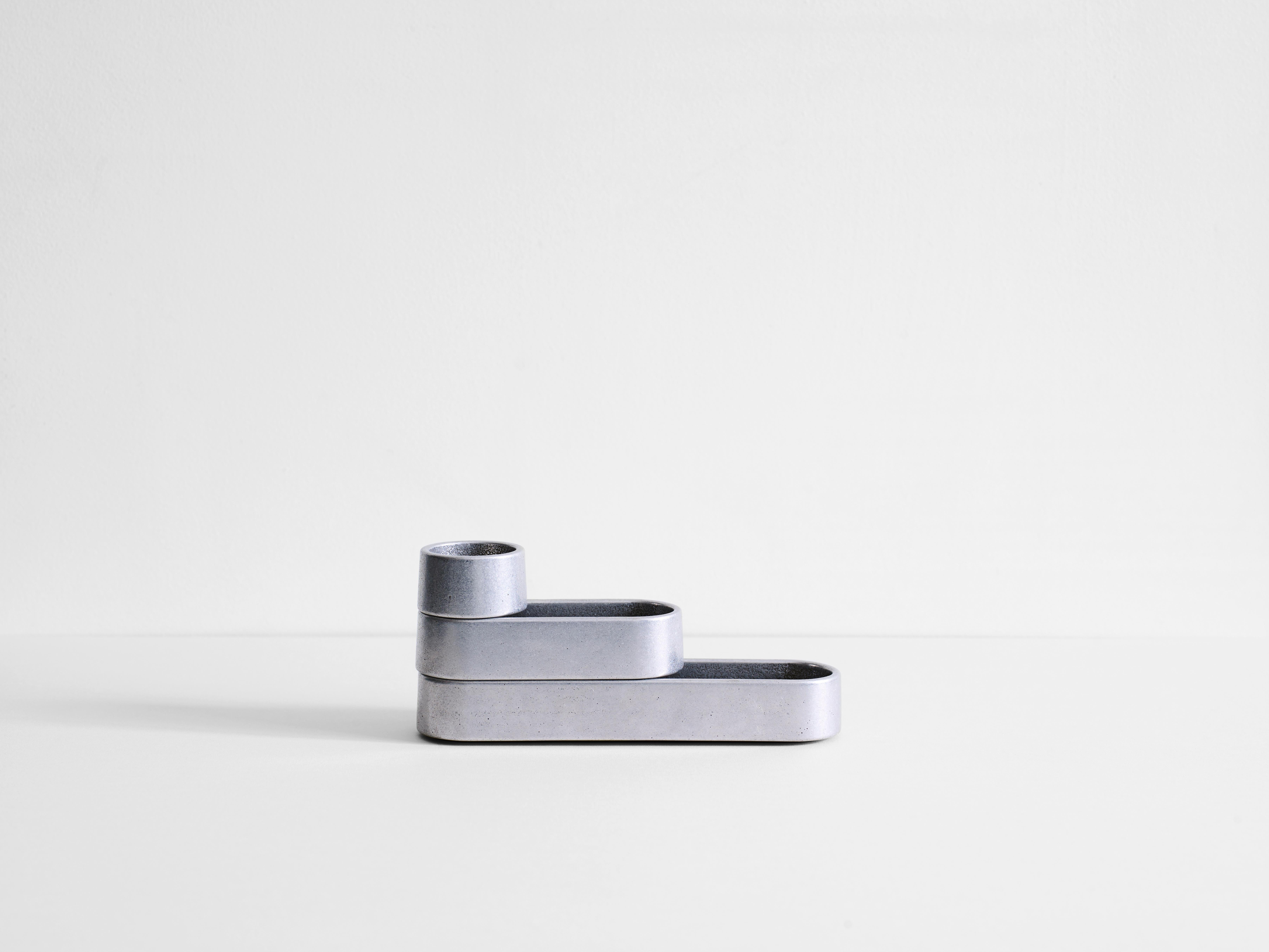 Contemporary Sculpted Gunmetal Bronze Stack Trays by Henry Wilson