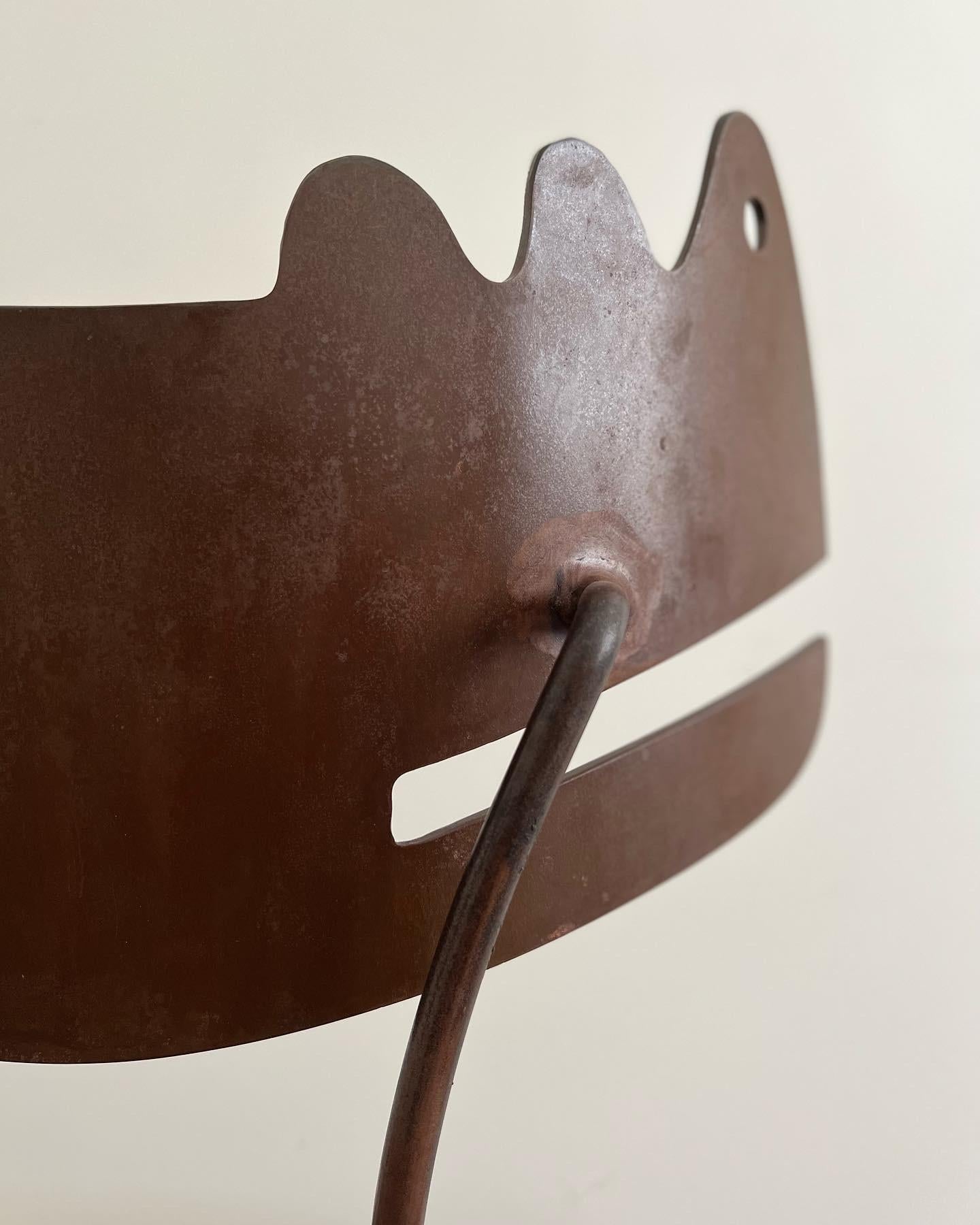 American Gregory Hawthorne Sculpted Iron Modernist Chair For Sale