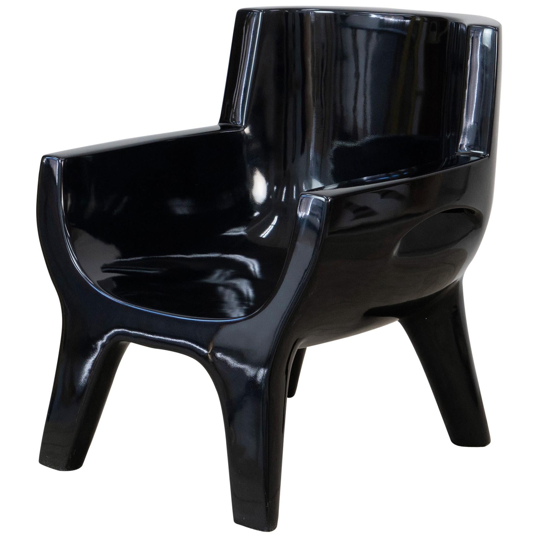 Sculpted Lacquered Armchair “Aubrac” by Jacques Jarrige For Sale