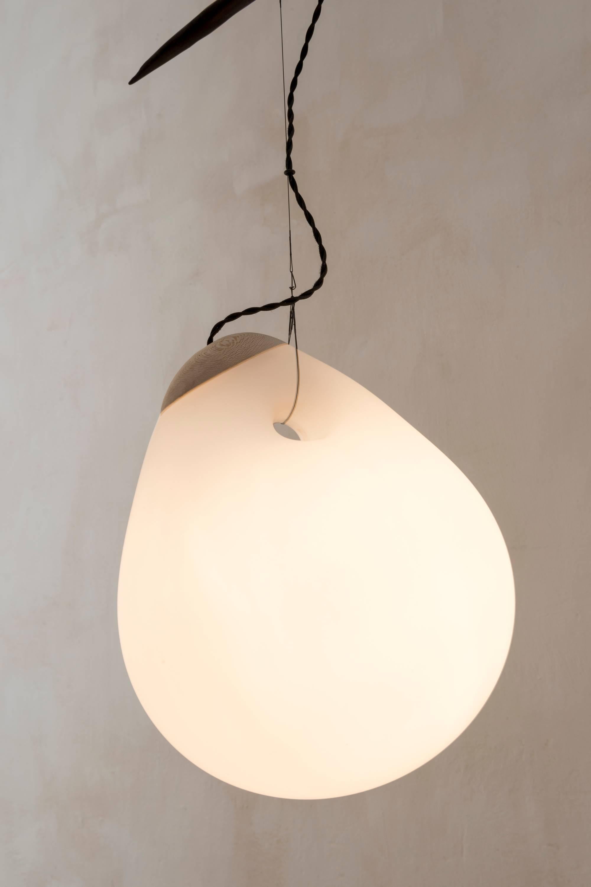 Organico moderno Dark Wood, Organic Curved Form Sculptural Mobile Chandelier by Jérôme Pereira in vendita