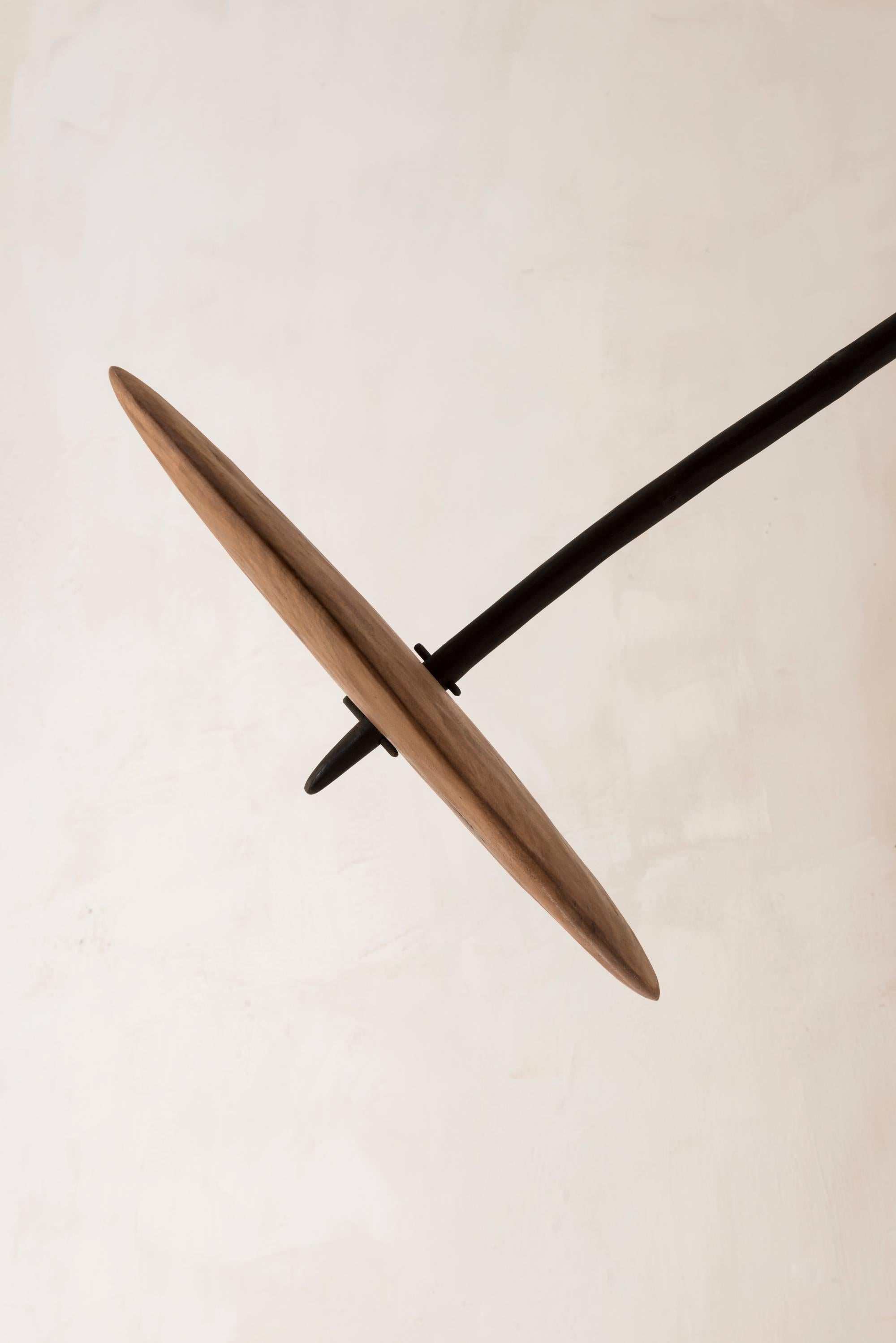 XXI secolo e contemporaneo Dark Wood, Organic Curved Form Sculptural Mobile Chandelier by Jérôme Pereira in vendita