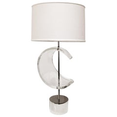 Vintage Sculpted Lucite Table Lamp