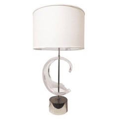 Sculpted Lucite Table Lamp