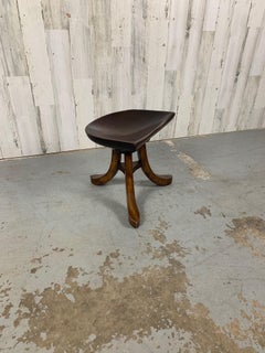 Sculpted Mahogany Tripod Theben Stool after Adolf Loos
