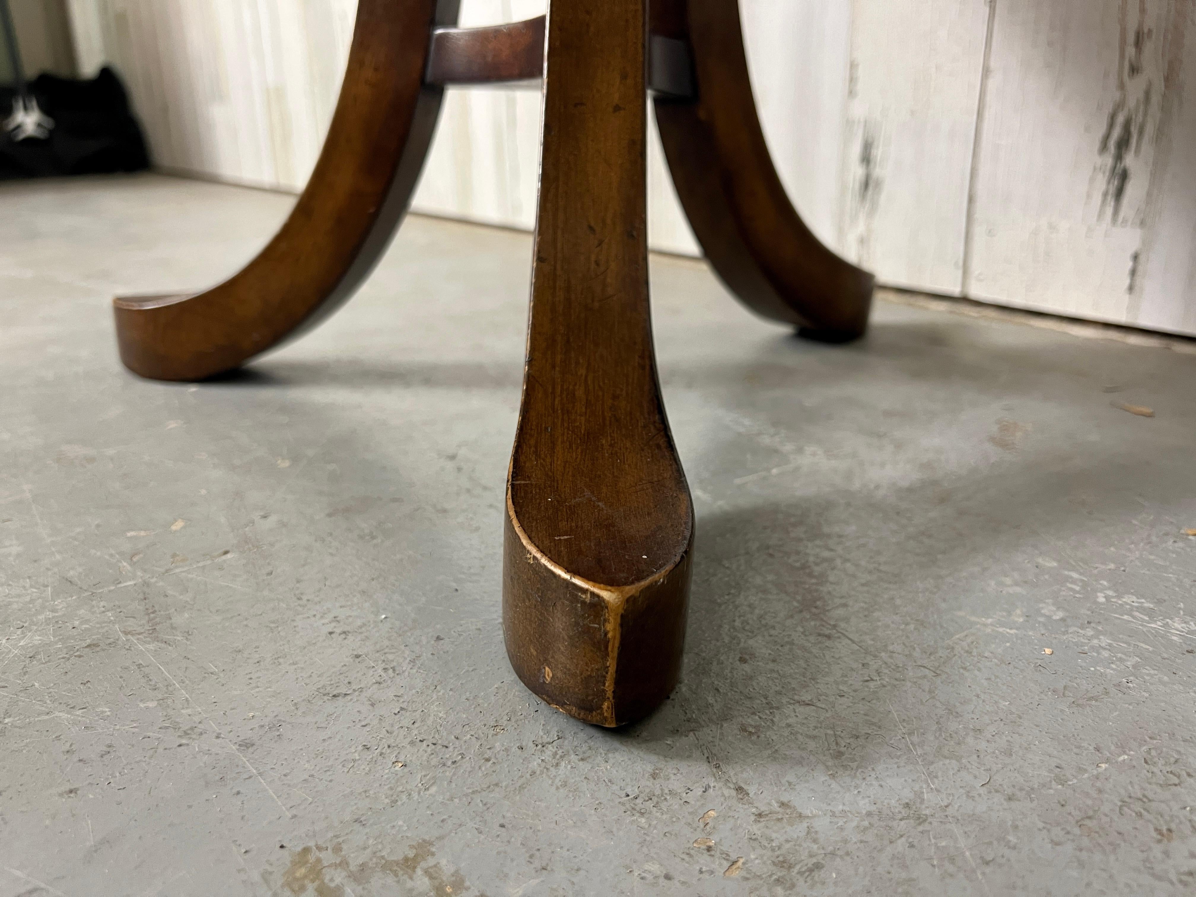 Sculpted Mahogany Tripod Theben Stool after Adolf Loos For Sale 3