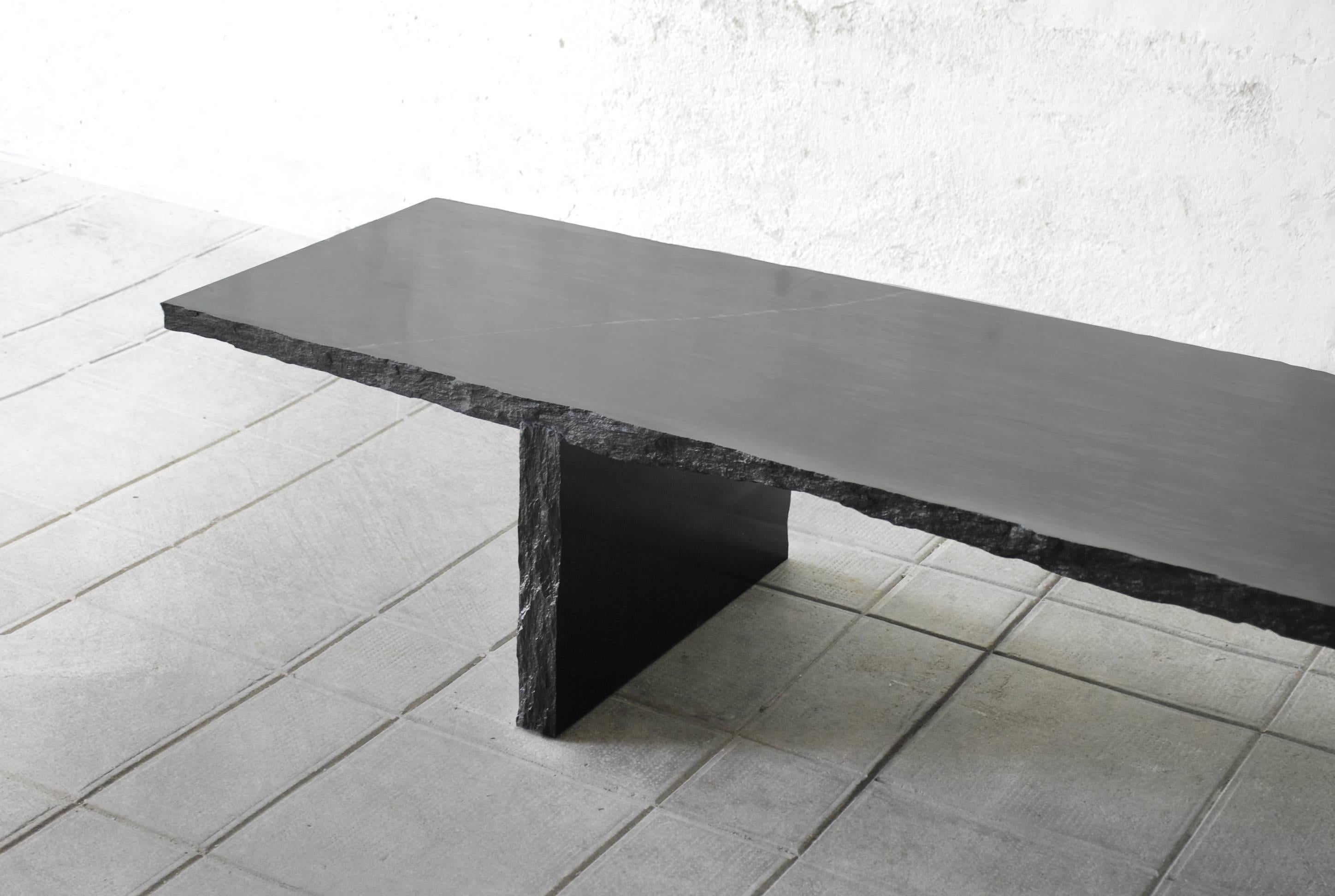 Sculpted Marble Slate Coffee Table, Fruste by Frederic Saulou 4