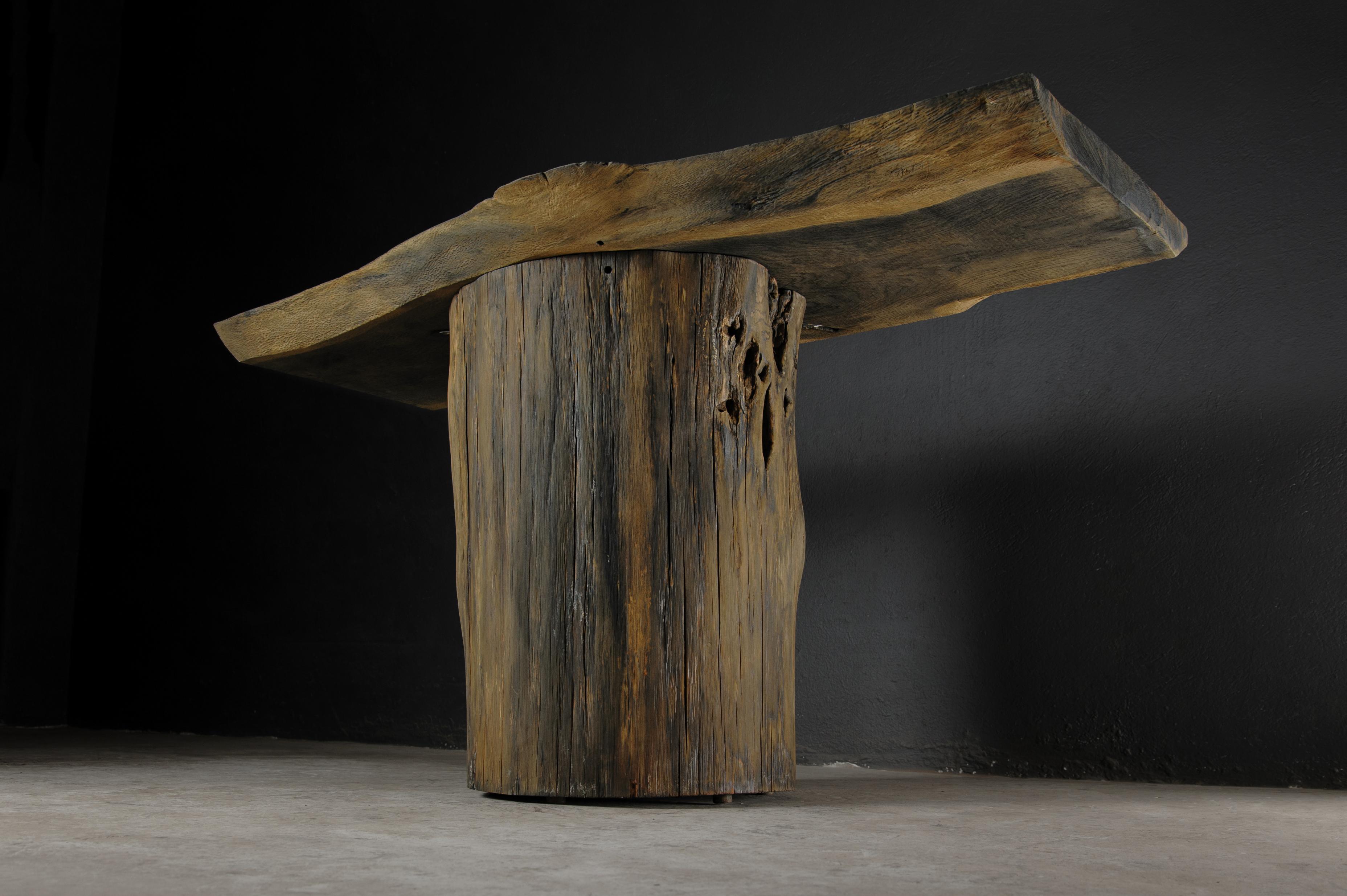 Massive console table of solid oak (+ linseed oil)

Dimensions: H. 75 cm x W. 142 cm x D. 51 cm

Warm furniture’s made by the designer Denis Milovanov from 