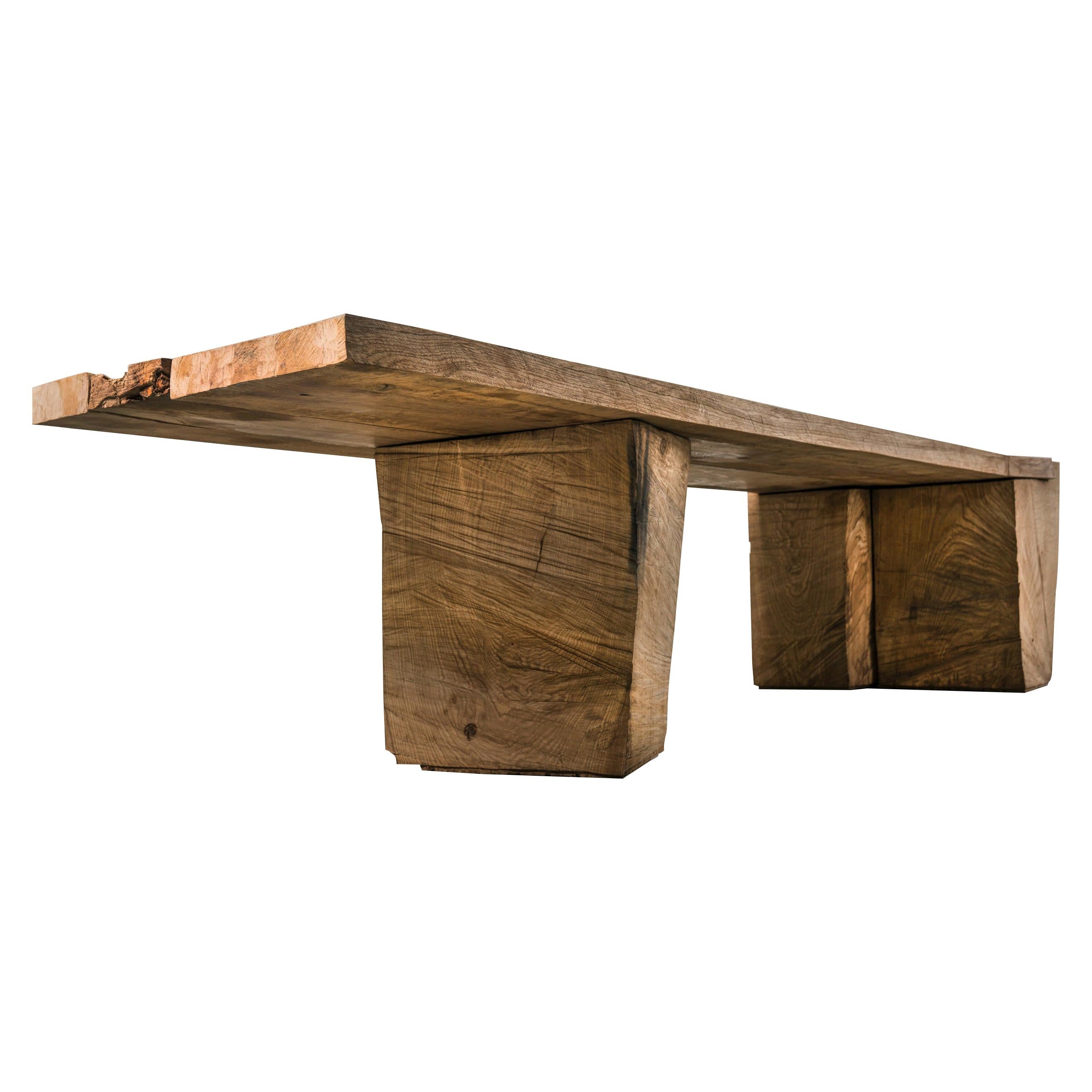 Sculpted Massive Dining Table V2 in Solid Oakwood 'Custom Size' For Sale