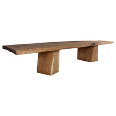 Sculpted Massive Dining Table V3 in Solid Oakwood, Custom Size: 11'Lx44"Dx30''H