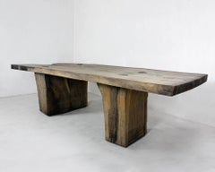 Sculpted Massive Dining Table V5 in Solid Oakwood 'Custom Size'