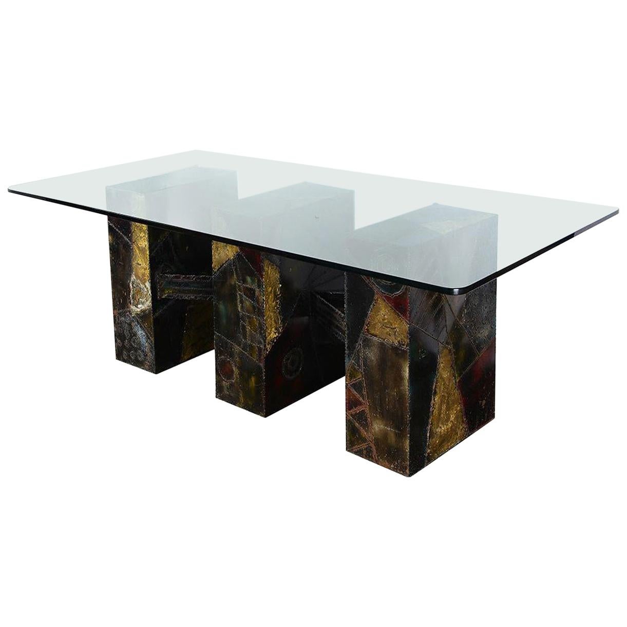 Sculpted Metal Dining Table by Paul Evans for Directional