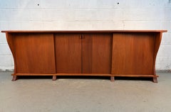 Sculpted Mid-Century Live-Edge Walnut Sideboard