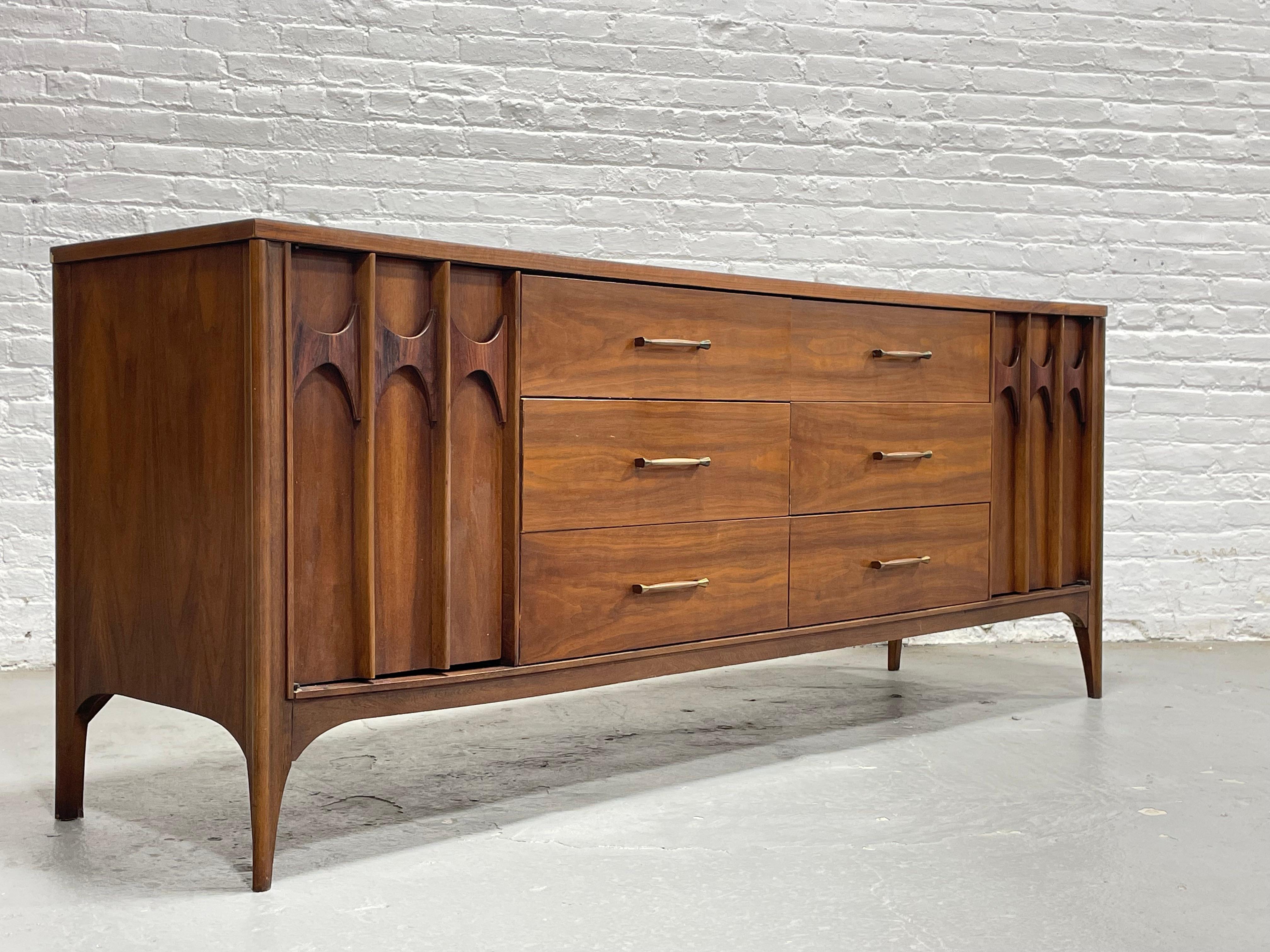 SCULPTED Mid Century MODERN CREDENZA / Long Dresser by Kent Coffey Perspecta 2